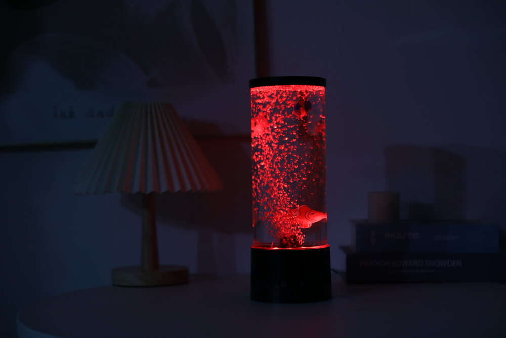 Volcano lavalampe, sort/rød - H30 cm